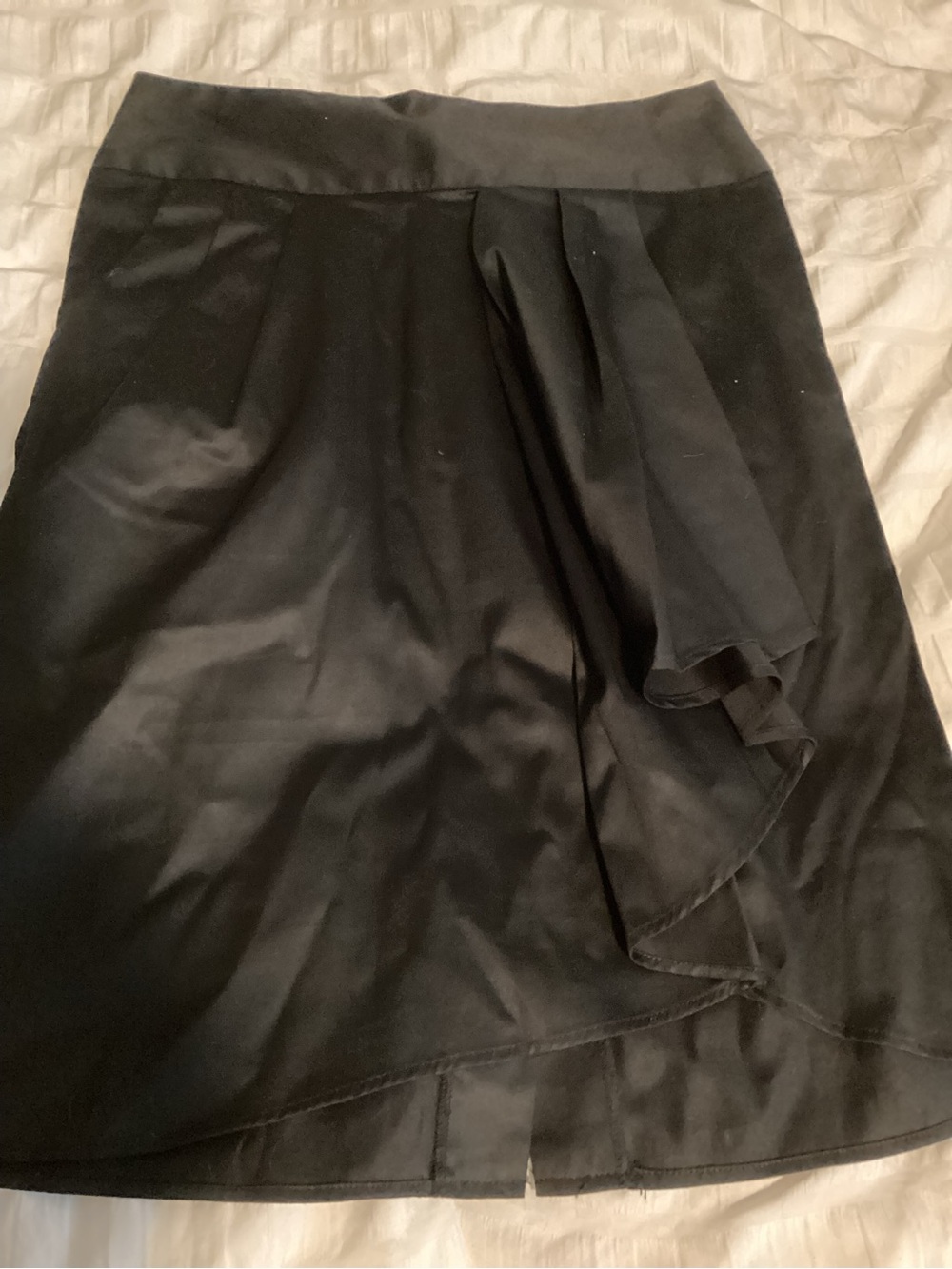 Women's Black Ruffle Wrap Skirt